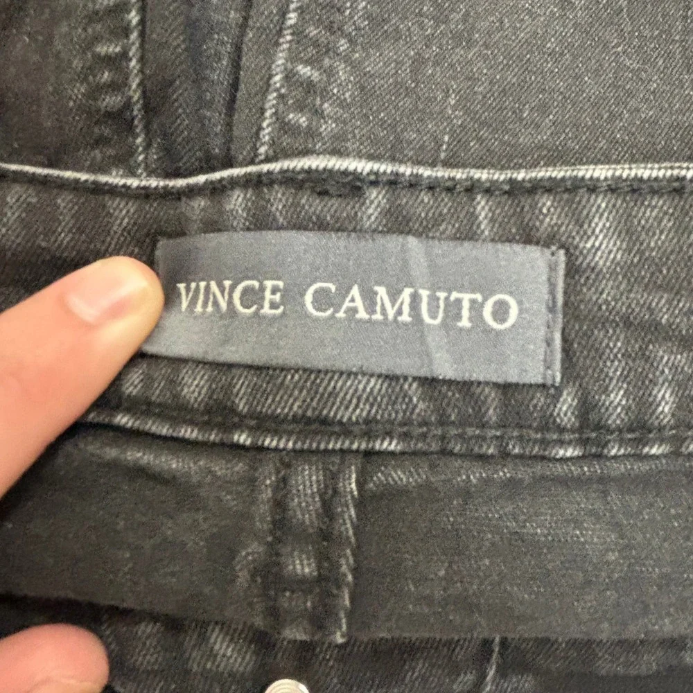 Vince Camuto Mens Straight Leg Jeans Faded Black Acid Wash 34x30 Denim Pants